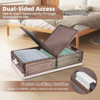 FAHKNS 2 Pack Under Bed Storage with Wheels, 17.2Gal Stackable Under Bed Storage Containers with Lids, Plastic Collapsible Organizer for Clothes and Shoes, Grey