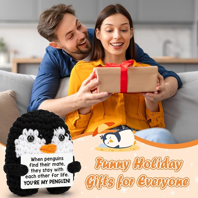 Belatelove Anniversary Valentines Gifts for Women Men, Mini Funny Handmade Crochet Doll Birthday I Love You Gifts for Boyfriend Girlfriend, Romantic Sweet Gift for Husband Wife Cute Easter Decor