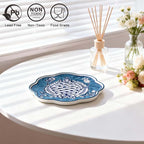 Hand-Painted Blue and White Ceramic Plate 6.7 Inch, Floral Chinoiserie Decorative Plate for Shelf Cabinet, Kitchen Dinnerware Dessert Cheese Sushi Snack Dishes, Great Housewarming Gift