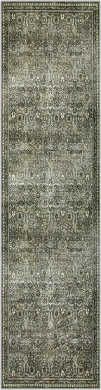Lahome Dark Green Runner Rugs for Hallway 2x10, Washable Stain Resistant Kitchen Runner Rug 10ft, Rubber Backed Non Slip Carpet for Entryway Back Sliding Door