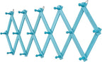 Beachy Coastal Wall Rack with 16 Hanging Hooks, Beach Decorations for Home, Nautical Style Wall Mounted Wood Coat Rack(Rustic Blue)
