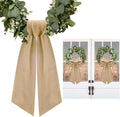 2 Pcs Burlap Wreath Sash for Front Door Linen Wreath Ribbon Bow for Yard Porch Garland Home Decor