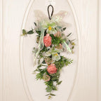 Artificial Floral Swag with Hanging Loop Decoration Spring Wreath Front Door Swag for Birthday Anniversary