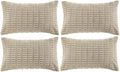 Fancy Homi 4 Packs Decorative Throw Pillow Covers for Living Room Couch Bed, Modern Farmhouse Boho Home Décor Accent Cushion Case, 20" x 12", Taupe