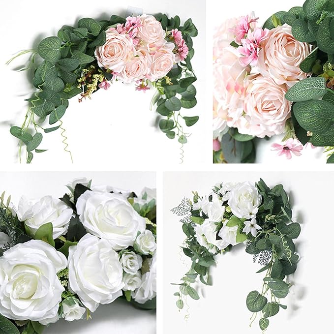 Wedding Arch Swag Artificial Silk Flower Garland Rose Wreath Decorative Floral Arrangement Hanging Wall Festival Event Suitable for