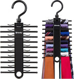 2-Pack Black Tie Rack, Organizer, Hanger, Holder - Affordable Ti.