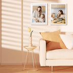 Egofine 12x16 Picture Frames Set of 4, Made of Solid Wood Covered by Plexiglass 9x12 and 11x14 with Mat or 12x16 without Mat, for Wall Mounting Photo Frame White