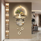 LED Light Decor Wall Art, 3D Art Wall Decor with Light, Decors Walls Sculptures Large 3D Art, Decors Walls Sculptures Lighting Modern, Plug-in Power Supply, Gold F, 23x53IN