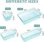 25 PCS Drawer Organizer Set, 4 Varied Size Bathroom and kitchen Drawer cabinet organizer Trays, Clear Storage Bins for Makeup, Jewelry, Utensils and Gadgets