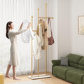 Gold Coat Racks with Marble Base Heavy Duty Clothes Rack Metal Coat Tree for Clothes Hats Scarfs Totes-19.7''L,GOLD