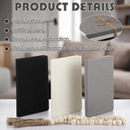 Feifeiya 3 Pieces Faux Decorative Books Set for Home Decor Fake Book for Shelves Coffee Table Stacked Linen Covered Display Notebook with Wood Bead Bookend Gift for Living Room(Modern Black)