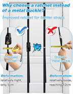 Brebebe Upgrade Door Anchor Strap for Resistance Bands Exercise, Multi Points Anchor Straps with 7 Loops+ 7 D Rings, Home Gym Workout Equipments with Ratchet Adjust Tighten Straps Not Loose, Sturdy