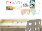 5 Pack Felt Pin Board Bar Strips Bulletin Board for Bedrooms Offices Home Wall Decoration, Notice Board Self Adhesive Cork Board with 35 Push Pins for Paste Notes, Photos, Schedules (Peach)