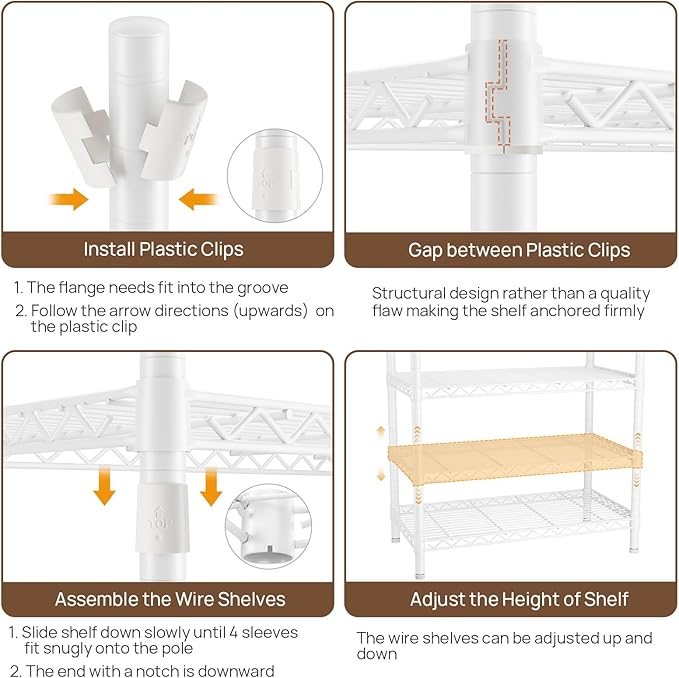 Coat Rack Clothes Wardrobe：Closet Organizer and Storage Clothing Garment Rack with Shelves Heavy Duty for Hanging Clothes Portable Adjustable White 15.8" Dx(70-88.5)" Wx76.5 H