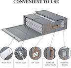8 Pack Foldable Bed Sheets Set Organizers and Storage(King & Queen Size),Linen Fabric Closet Organizers with Window,Folding Bedding Storage Box for Bedsheets and Pillow Cube Organizer-Gray