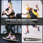 Sportneer Balance Board - 7 Modes Wobble Board with Adjustable Stoppers - Exercise Balancing Stability Trainer for Improve Balance, Surf Trainer & Physical Therapy - Roller and 2.8'' Ball Included