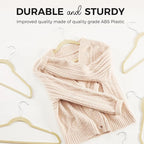 HOUSE DAY Premium Velvet Hangers 100 Pack Beige, Non-Slip Flocked Felt Hangers, Sturdy Clothes Hanger with 360° Rotatable Hook, Heavy Duty Durable Slim Coat Hanger for Closet Space Saving