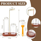 2 in 1 Incense Holder for Sticks with Glass Ash Catcher, Upside Down Anti-Ash Incense Stick Burner for Outdoor Patio, Modern Vertical Incense Holder for Home Decor, Spa, Meditation and Reddish Brown