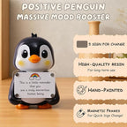 Positive Penguin Figurine - 3.9" Tall Hand-Painted Resin Indoor Office Desk Decoration with Cute Motivational Sign, Funny Gift for Women Friends Bestie BFF Bestfriend Coworkers
