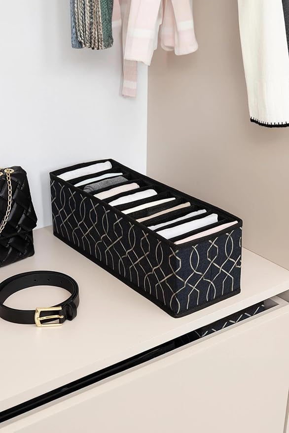 Fabric Drawer Organizer – Foldable Cloth Storage Box for Clothes, Closet, and Dresser Organization (Large)
