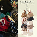 Scarf Hanger 2 Pack 24 Storages,Purse Hanger with 360 Swivel Hook,Scarf Organizer Scarf Hangers for Closet,for Scarves, Shawl,Belt,Purse & Baseball Cap