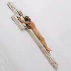 BC Catholic Holy Trinity Crucifix Wall Cross, 9.5" H Jesus Christ Inspirational Home Décor, Catholic Gifts, Religious Wall Sculpture handpainted by Buildclassic