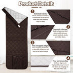 Huakaile Foldable Remote Control Holder Non-Slip Couch Sofa Chair Waterproof Armrest Organizer with 5 Pockets Armrest Organizer Couch Recliner Caddy Fits for Ipad, Phone, Magazines (Coffee)