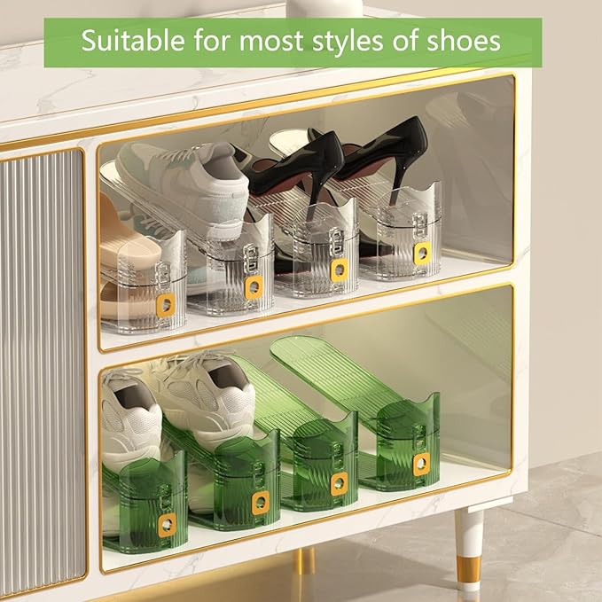20Pack Shoe Slot Organizers Clear Shoe Stacker Organizer for Closet Shoe Holder Space Saver Rack Storage for Closet (clear, 20Pack)