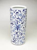 Zeckos AA Importing 59799 18 Inch Blue and White Umbrella Stand