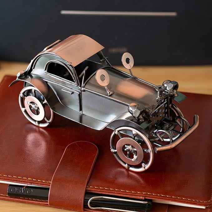Metal Antique Car Decor, Classic Collectible Cars for Adults - Handmade Vintage Car Model for Man Cave, Garage, Home & Office - Car Lover Gifts