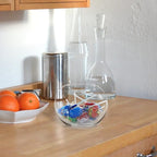 CYS EXCEL Glass Bubble Vase (H-4.5" W-5.5", Approx. 1/4 Gal.) Small Fish Bowl Round Terrarium Vase Globe Flower Centerpiece for Weddings Events Arrangements