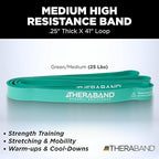 THERABAND High Resistance Band, Elastic Super Bands For Improving Flexibility, Injury Rehab, & Full Body Workouts, Heavy Duty Stretch Bands For Powerlifting, Medium, Green, 25 Lbs. Resistance