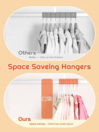 HOUSE DAY 14 Inch Kids Velvet Hangers 50 Pack, Durable Big Kids Hangers for Youth,Teen, Non Slip Kid Felt Hanger, Cute Childrens Hanger for Closet, White