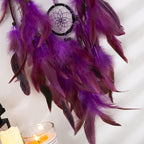Dream Catcher, Handmade Dreamcatcher with Healing Crystal Stone, Tree of Life Dream Catchers Hanging Ornament for Home Bedroom Birthday Party, Perfect Craft Gift for Kids… (Purple)