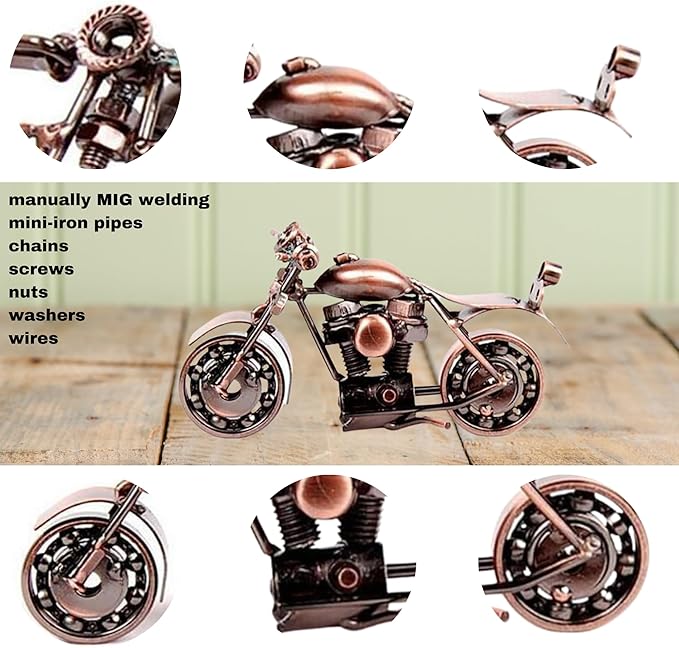 Trebisky Metal Motorcycle Decor Figurine Iron Motorcycle Sculpture Desk Decor Art Gift Vintage Home Office Decor Birthday for Men Friend Dad Son Him (Cruiser)
