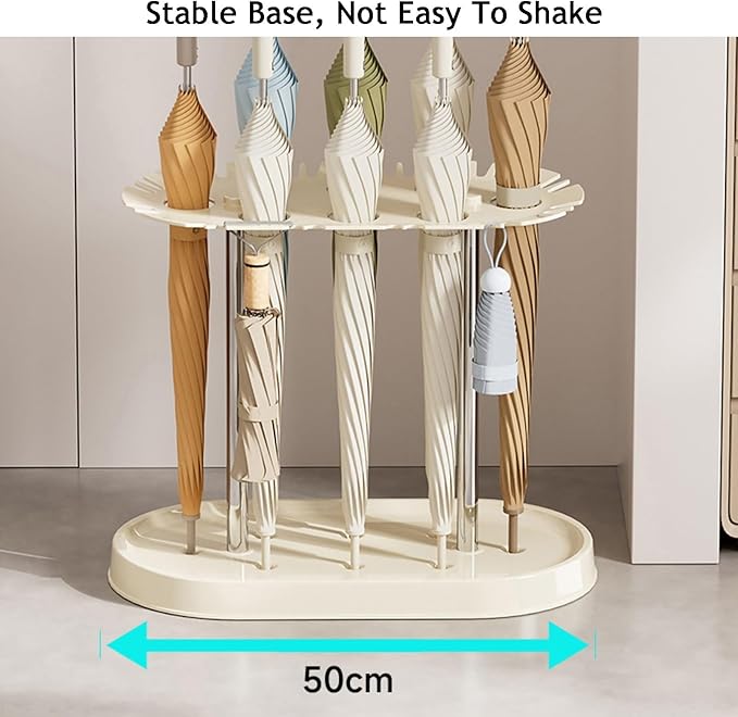 Free Standing Umbrella Holder for Storage, Crutches Stand Can Hold 8 with 12 Hook,for Hallway Balcony Dining Room