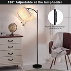 ROTTOGOON Floor Lamp for Living Room, 4 Color Temperature LED Floor Lamp with Remote Control & Foot Switch, LED Bulb Included, Modern Standing Lamp for Bedroom, Study Room, Office - Black