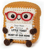 Cute Toast Doll Mother's Day Birthday Gifts for Moms,Mom Gifts from Daughter Son,3.4x2.8x2.2In Mother's Day Mom Toast Crochet Doll