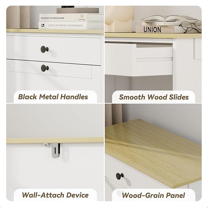 Shoe Cabinet with 2 Flip Drawers, Slim Wooden Hidden Shoe Organizer with Drawer, Pet-Proof Narrow Shoe Storage Cabinet for Entryway Living Room Behind The Door