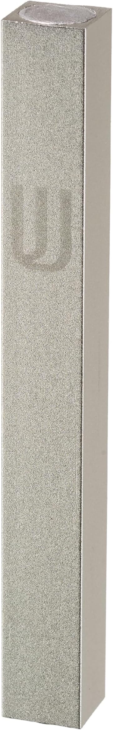Aluminum Mezuzah Case - Silver Matte Tone Modern Design 4" 10cm Hebrew Parchment Scroll Case