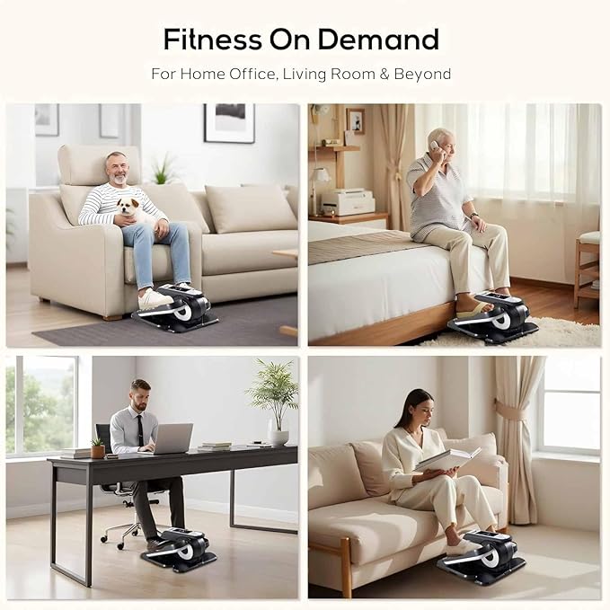 NEWBULIG Under Desk Elliptical Machine, Ellipse Leg Exerciser As Seen On TV with Remote Control, 12 Adjustable Speeds, Forward & Reverse, Mini Ellipse Leg Trainer for Home & Office