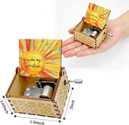 Dream Loom You are My Sunshine Music Box, Laser Engraved Vintage Wooden Hand Crank Musical Box Gifts for Birthday/Christmas/Anniversary/Wedding/Valentine/Mother’s Day