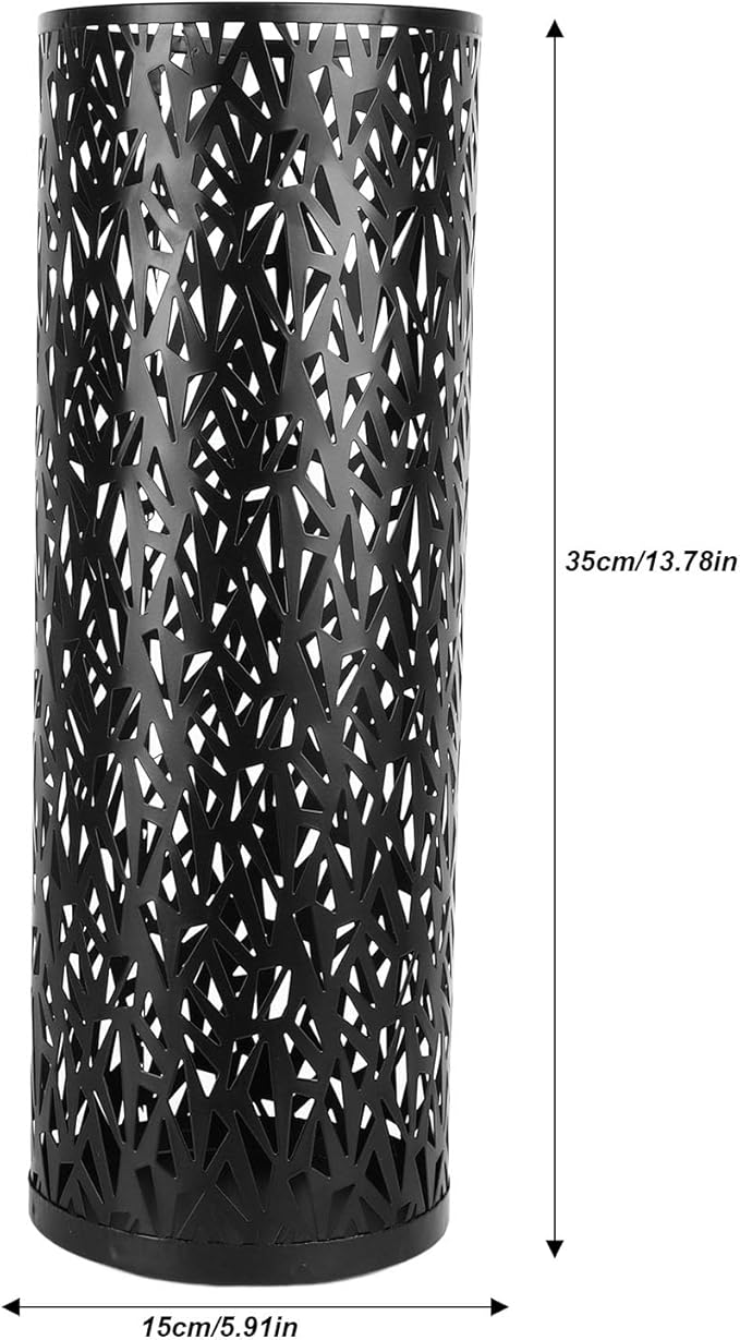 Umbrella Stand Rack for Entryway Metal Hollowed Freestanding Round Umbrella Holder Organizer Bin for Home Hotel Office Decor (Medium)