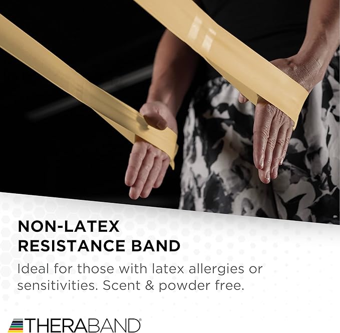 THERABAND CLX Resistance Band with Loops, 5-Foot Non-Latex Exercise Band for Mobility, Rehab, Stretching & Home Workouts, Color-Coded Resistance Levels