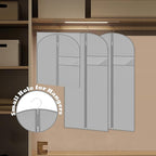 Garment Bags for Hanging Clothes, 45'' Suit Bag Cover for Storage and Travel, Dress Bags for Gowns Long, 2 Pack (Grey)
