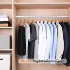 Amazon Basics Wood Suit Clothes Hangers for Closet Organizer, Natural, 30-Pack