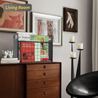 Magazine Rack, Magazine Holder for Desktop and Home Office, Magazine Basket Decorative Books Organizer Farmhouse File Storage Basket for Magazines, Books, Newspapers, Tablets, Black