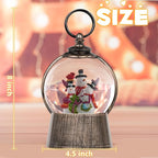 Christmas Snowman Snow Globe Lantern, Light up Christmas Indoor Decorations with Timer, Musical Snow Globe with Swirling Glitter, USB Powered & Battery Operated Snowman Red Cardinal Gifts