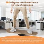 Balance Board For Adults & Kids Wobble Board Core Strength Trainer - Standing Desk Exercise Portable Fitness Equipment Wooden Balance Board For Indoor & Outdoor