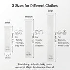 10 Pack Self-Adhesive Clothes Organizer Straps, Reusable Clothing Storage Bands for Shirts & Towels, Fabric-Safe Closet Organizer Straps for Drawer & Luggage Packing (Medium)